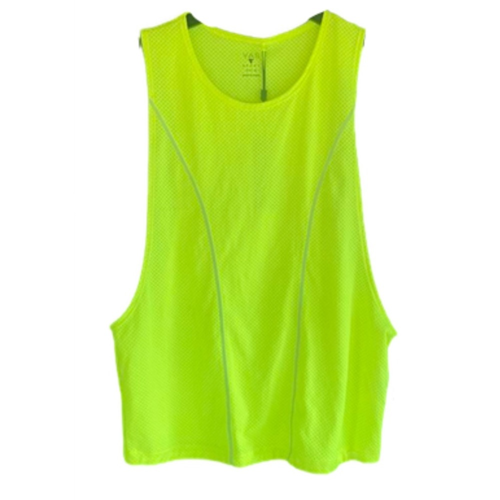 NWT Y.A.S Sport Women's Performance Workout Waistcoat Tank Neon Yellow XS